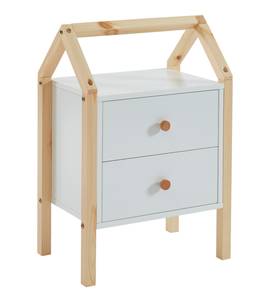 Table de chevet TINY  blanc  2 tiroirs Blanc - Bois massif - 30 x 67 x 46 cm