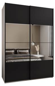 Armoire Lux 4 Noir - Blanc - Largeur : 180 cm