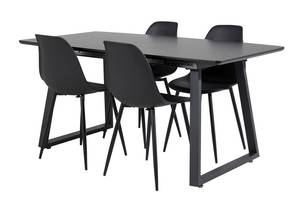 Essgruppe Inca 16 Schwarz - Massivholz - 85 x 75 x 160 cm