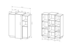 Commode 3D E3D Doré - Blanc - Bois manufacturé - Matière plastique - 110 x 134 x 45 cm