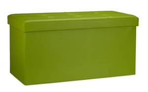 Tabouret pliant similicuir pouf pliable Vert