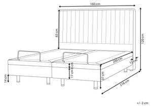 Lit double DUKE II Gris - Gris lumineux - Largeur : 160 cm