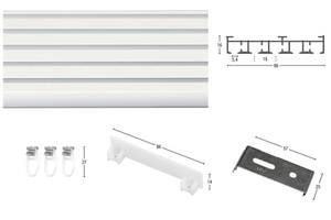 Flächenvorhangschiene Smart 5 lfg. Weiß - Breite: 210 cm