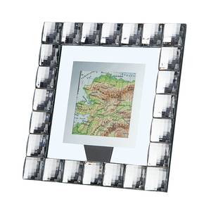 Cadre de photo Diamond 8 x 8 cm Gris - Argenté - Blanc - Verre - Papier - Matière plastique - 8 x 8 x 1.5 cm