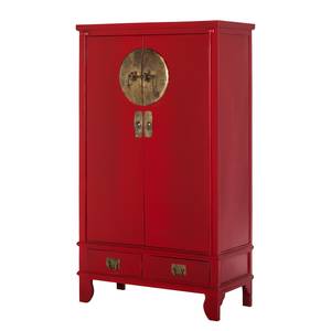 Dielenschrank China Town Mango teilmassiv - Rot