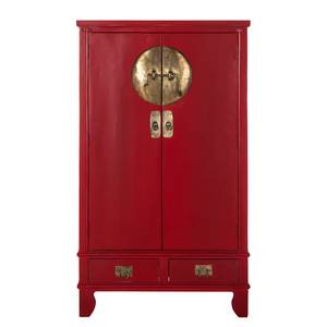 Dielenschrank China Town Mango teilmassiv - Rot