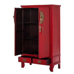 Dielenschrank China Town Mango teilmassiv - Rot