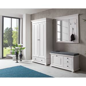 Armoire de vestibule Nolan IV Pin noueux massif - Lasure blanche