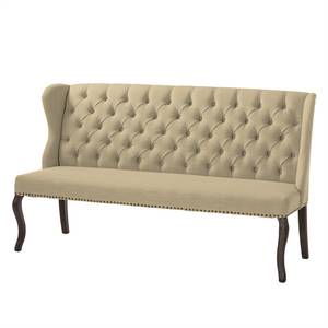 Diningsofa Arriga (3-Sitzer) Webstoff / Eiche massiv - Beige / Eiche