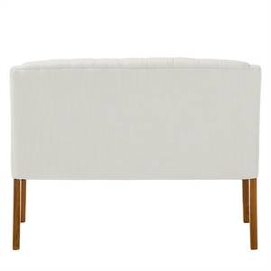 Banquette Austin Tissu - Chêne massif - Blanc / Chêne - Largeur : 118 cm