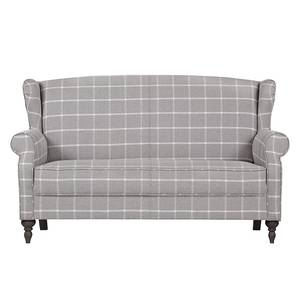 Diningsofa Cosimo II (3-Sitzer) Webstoff Grau kariert - Grau