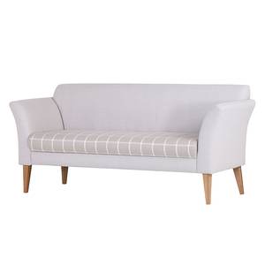 Diningsofa Svenja (3-Sitzer) Webstoff Grau/Grau kariert - Beige