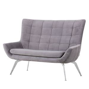 Diningsofa Narita (2-Sitzer) Webstoff / Metall - Lichtgrau