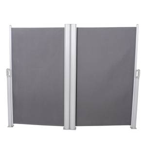 Doppel-Seitenmarkise Angan Polyester/Aluminium - Grau/Silber