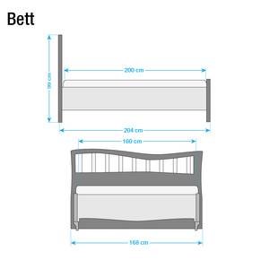 Lit double Ambrosia Blanc brillant - 160 x 200cm - Avec éclairage