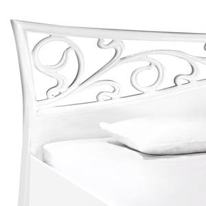 Doppelbett Ambrosia Hochglanz Weiß - 180 x 200cm - Ohne Beleuchtung