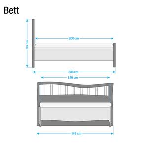 Lit double Ambrosia Blanc brillant - 180 x 200cm - Sans éclairage