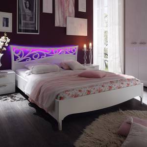 Tweepersoonsbed Ambrosia hoogglans wit - 180 x 200cm - Met verlichting