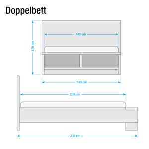 Doppelbett Odisha Teilmassiv Akazie - 140 x 200cm