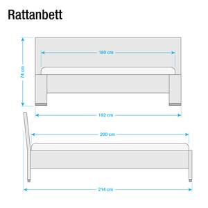 Doppelbett Barry Rattan - Beige - 180 x 200cm