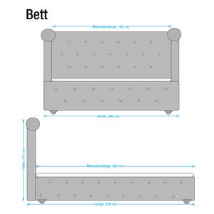 Doppelbett Charly Kunstleder Braun - Kunstleder - 244 x 111 x 230 cm