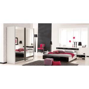 Lit double Beauvais Noir / Blanc alpin - 140 x 190cm