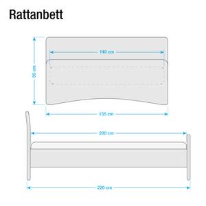 Doppelbett Bryne Rattan - Beige - 140 x 200cm