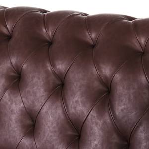 Lit double Charly Imitation cuir - Marron chocolat