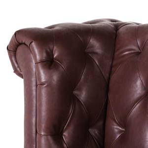 Lit double Charly Imitation cuir - Marron chocolat