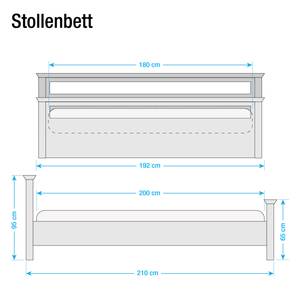 Lit double Elisa Pin partiellement massif Blanc