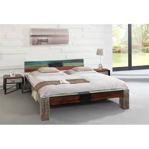 Lit double Goa I Manguier / Acacia massif - Multicolore