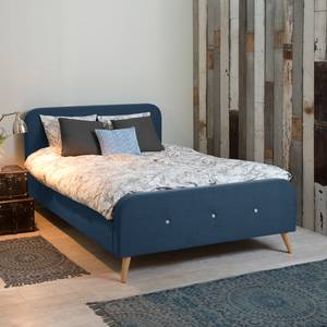 Gestoffeerd bed Klink geweven stof - Donkerblauw - 140 x 200cm