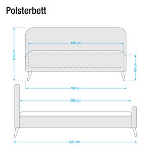 Polsterbett Klink Webstoff - Dunkelblau - 140 x 200cm
