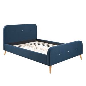 Gestoffeerd bed Klink geweven stof - Donkerblauw - 140 x 200cm