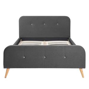 Gestoffeerd bed Klink geweven stof - Donkergrijs - 160 x 200cm