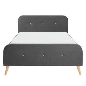 Gestoffeerd bed Klink geweven stof - Donkergrijs - 140 x 200cm