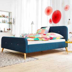 Gestoffeerd bed Klink geweven stof - Donkerblauw - 180 x 200cm