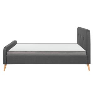 Letto imbottito Klink IV Tessuto - Grigio scuro - 180 x 200cm