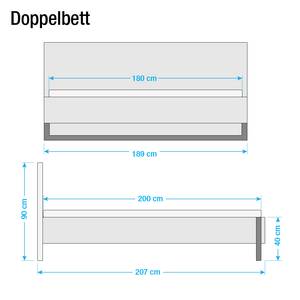 Doppelbett Sunrise Weiß - 180 x 200cm