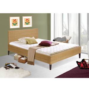 Tweepersoonsbed Osby rotan - Beige - 140 x 200cm