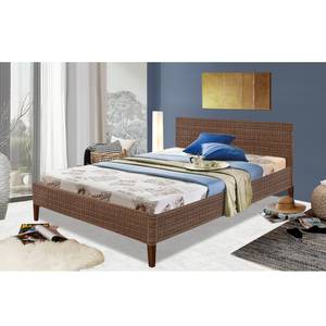 Tweepersoonsbed Osby rotan - Bruin - 140 x 200cm