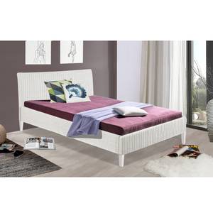 Tweepersoonsbed Osby rotan - Wit - 140 x 200cm