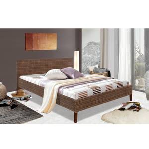 Doppelbett Osby Rattan - Braun - 180 x 200cm