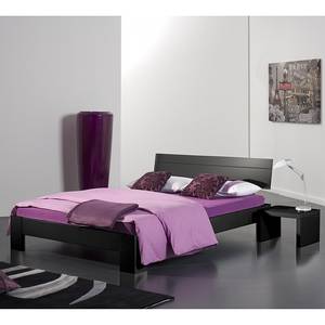 Tweepersoonsbed Perleto hoogglans - Hoogglans zwart - 140 x 200cm