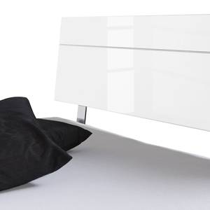 Tweepersoonsbed Perleto hoogglans - Hoogglans wit - 160 x 200cm