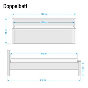 Tweepersoonsbed Rosenheim alpinewit - 180 x 200cm - Geen opbergruimte