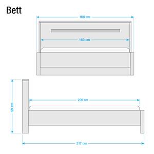 Doppelbett Trelaze Eiche Dunkelbraun/ Cappuccino - 160 x 200cm