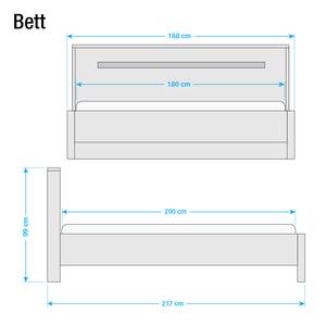 Doppelbett Trelaze Eiche Dunkelbraun/ Cappuccino - 180 x 200cm