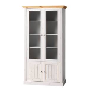 Armoire vitrine Lyngby I Pin massif Blanc - Epicéa blanc / Epicéa