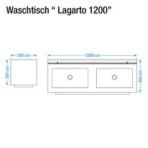 Double lavabo Lagarto Blanc - 120 cm